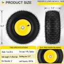 15x6.00-6NHS Lawn Mower Tires, 15 x 6.00-6 Lawn Mower Tires and Wheel Compatible with John Deere Craftsman Husqvarna Riding Lawn Mower Front Tires-with 3/4" Bearing, 3" Centered Hub (2 Pack)