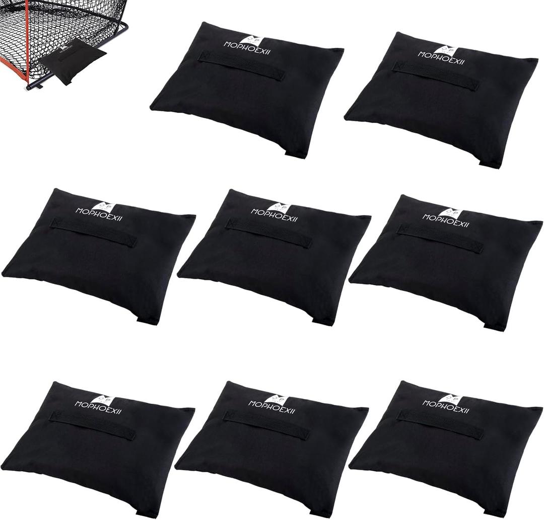 Sports Net Sandbags,All Sport Sandbags for Baseball Nets, Soccer Goals, Golf Nets, Football Nets, Hockey Nets,Weighted Anchor Bags (Black-8 Pack)