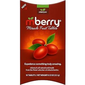 mberry Miracle Berry Tablets, Miracle Fruit Snacks, 10 Count, .12 Ounce, Pack of 2