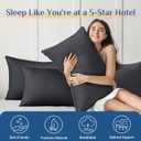 JOLLYVOGUE Black Pillows Queen Size Set of 2, Supportive Firm Bed Pillows with Oeko-Tex Certified Soft Down Alternative Fill, Fluffy Luxury Hotel Quality for Back, Stomach and Side Sleepers