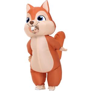 Spinosaurus Inflatable Squirrel Costume Kids Thanksgiving Inflatable Costume Christmas Blow Up Squirrel Costumes Halloween Inflatable Suit for Boys Girls