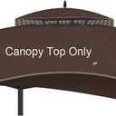 Replacement Gazebo Canopy Top Cover for 10 x 12, Double Tiered Waterproof Canopy Roof for Lowe's Allen Roth Gazebo #GF-12S004B-1 (Brown)