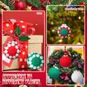 Suncalla 12 Pcs Christmas Balls Ornaments Crochet Ornaments 2.36 inches Knitted Xmas Balls Red and Green Handmade Crochet Hanging Tree Decor for Holiday Party Decoration
