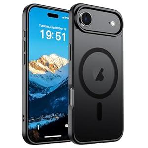 SUPFINE Magnetic for iPhone Air Case (Compatible with MagSafe)(Military Grade Drop Protection) Slim Translucent Matte Shockproof with Anti-Fingerprint Phone Cover for 17 Air, Black