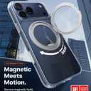 TORRAS 360 Magnetic Stand for iPhone 17 Pro Case, [Fit for MagSafe] [Rotatable Ring Kickstand] [4X Mil-Grade Shockproof] Slim Phone Cover, Camera Button, Crystal Clear, Transparent, Ostand O3 Fitness