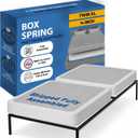 Greaton, Box Spring Bed Base Twin XL Size, 4-Inch Wood Mattress Foundation – Amish Made in USA – Quiet Noise Free, 2-Pieces Under Mattress-Support BoxSpring, Fully Assembled, White