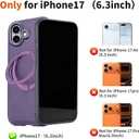 Case for iPhone 17 360 Rotating Stand, Upgraded PU Leather Military-Grade Shock-Resistant Full-Coverage Case with Rotating Stand-Purple