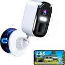 Security Cameras Wireless Outdoor, 2.5K Battery Camera, 2.4G/5GHz WiFi, Spotlight & Siren Alarm, Color Night Vision, AI Motion Detection, Waterproof, Magnetic Mount, Compatible with Alexa (4MP)