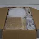 bUCLA 600Pcs White and Gold Plastic Plates - Gold Disposable Dinnerware Set for 100 Guests Include 100 Dinner & 100 Dessert Plates, 100 Cups, 100 Forks, 100 Spoons, 100 Knives for Thanksgiving