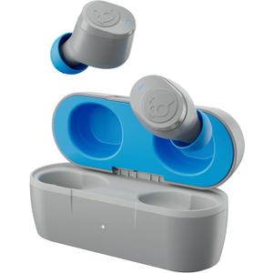 Skullcandy Jib True 2 Wireless Earbuds, Bluetooth Headphones, Up to 33 Hours Battery with Charging Case, Noise Isolating Fit, Sweat and Water Resistant, Microphone for iPhone Android - Light Grey/Blue