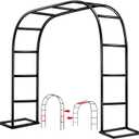 Garden Arch Trellis for Climbing Plants Outdoor Wedding Arches for Ceremony Black Metal Garden Arbor Indoor Garden Arches for Party Decoration 7.9ft Wide X 6.4ft High (Black)