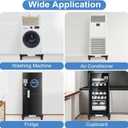 Mini Fridge Stand with Silicone Mat, Adjustable Height 4.1-5.1" Washer and Dryer Stand Base with 24"x24" Silicone Drip Tray Mini Refrigerator Stand Base for Furniture Portable Appliance Pedestal Black