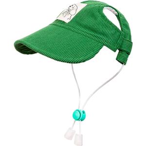 Pet Dog Baseball Cap, Cat Hat, Cat Dog Sun Cap with Ear Holes, Adjustable Puppy Outdoor Sun Hat (Green, X-Small)
