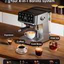 ecozy 4-in-1 Espresso Machine and Coffee Maker Combo with Milk Frother, Cold Brew & Over Ice, Interactive Touch Screen, Stainless Steel, Brezzano Elite Series for Cappuccinos, Lattes, Americanos