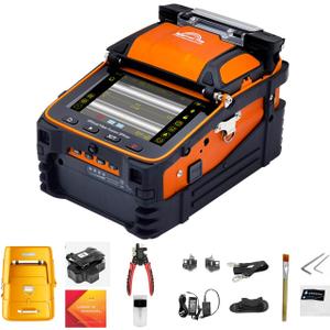 Fusion Splicer AI-9, Fiber Splicer Kit with Upgraded 5" Touch Screen 6-Motor Core Alignment, 5s Fast Splice Fiber Optic Splicing Machine for FTTH SM/MM Cable Installation