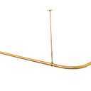 Artiwell L Shaped Shower Curtain Rod, Bathroom Bathtub Corner Shower Curtain Rod with Ceiling Support (SATIN GOLD/BRASS)