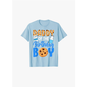 Daddy of the birthday boy Milk and Cookies 1st birthday T-Shirt, M
