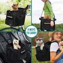 PetAmi Dog Bike Basket, Soft-Sided Ventilated Dog Bike Carrier Backpack, Pet Bicycle Basket for Bike Handlebar, Small Medium Puppy Cat Kitten Car Booster Seat with Safety Strap, Max 18 lbs, Black