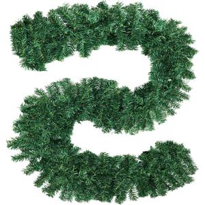 Incbruce 9 FT Artificial Christmas Garland Decorations, Green Pine Needles Garland for Wall, Home Fireplace, Table, Indoor, Outdoor Holiday Christmas Decorations (Pack of 1)