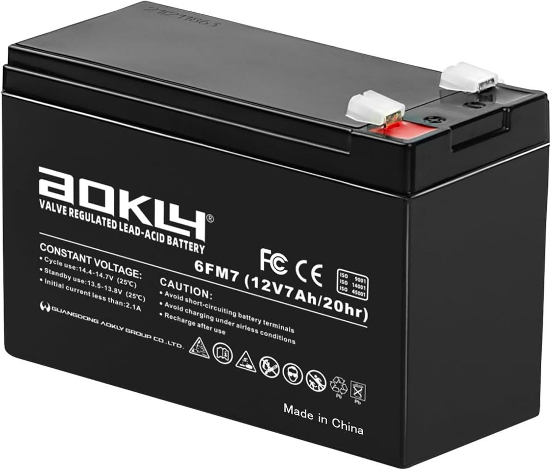 12V 7Ah Replacement Battery 6fm7 Rechargeable Sealed Lead Acid Battery SLA AGM Power Source Maintenance Free, Size 5.94x2.56x3.9in