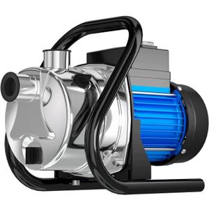 Water Transfer Pump 110V Shallow Well Pump 1.2HP 1500GPH Electric Portable Garden Pressure Booster Pumps for Pool Draining Farm Irrigation Lake Lawn Sprinkler System