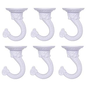 diplambr Swag Hook Heavy Duty Ceiling Hook with Hardware for Ceiling Installation Cavity Wall Fixing Hanging Plants Chandeliers Wind Chimes etc. Indoor&Outdoor (6, White)