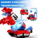 iPlay, iLearn Kids Dinosaur Transforme Robot Toy, Magnetic Construction Trucks Transform into Dinosaurs, Toddler STEM Educational Learning Toy, Cool Birthday Gifts for 3 4 5 6 7 8 Year Old Boy Girl