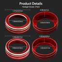 for Ford Explorer Accessories Car Button Cover for Audio Headlight Knobs 2020 2021 2022 2023 2024 Aluminum Alloy Knob Trim Red 3 Pcs
