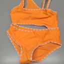 SuperGlee Toddler Girl One-Piece Swimsuit Baby Girl Cut Out Contrast Trim Swimwear Beach Bathing Suits (US, Age, 4 Years, 5 Years, Vibrant Orange)