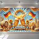 71x43 inch Oktoberfest Banner German October Fest Themed Party Backdrop Banner Indoor Outdoor Hanging Backdrop Decorations for Oktoberfest Decoration German Bavarian Beer