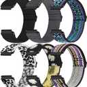 24mm Quick Release Elastic Watch Bands Compatible with Garmin Venu X1/Suunto 9/9 Baro/9 Titanium/D5/7/TicWatch Altas/Pro 5/Pro 5 Enduro/COROS Nomad/iTouch AIR 4 41mm 46mm/AIR 3 44mm/G-shock ga2100 (Black+Grey+Bohemian Blue+White Leopard Print+Sunflower+Colorful)