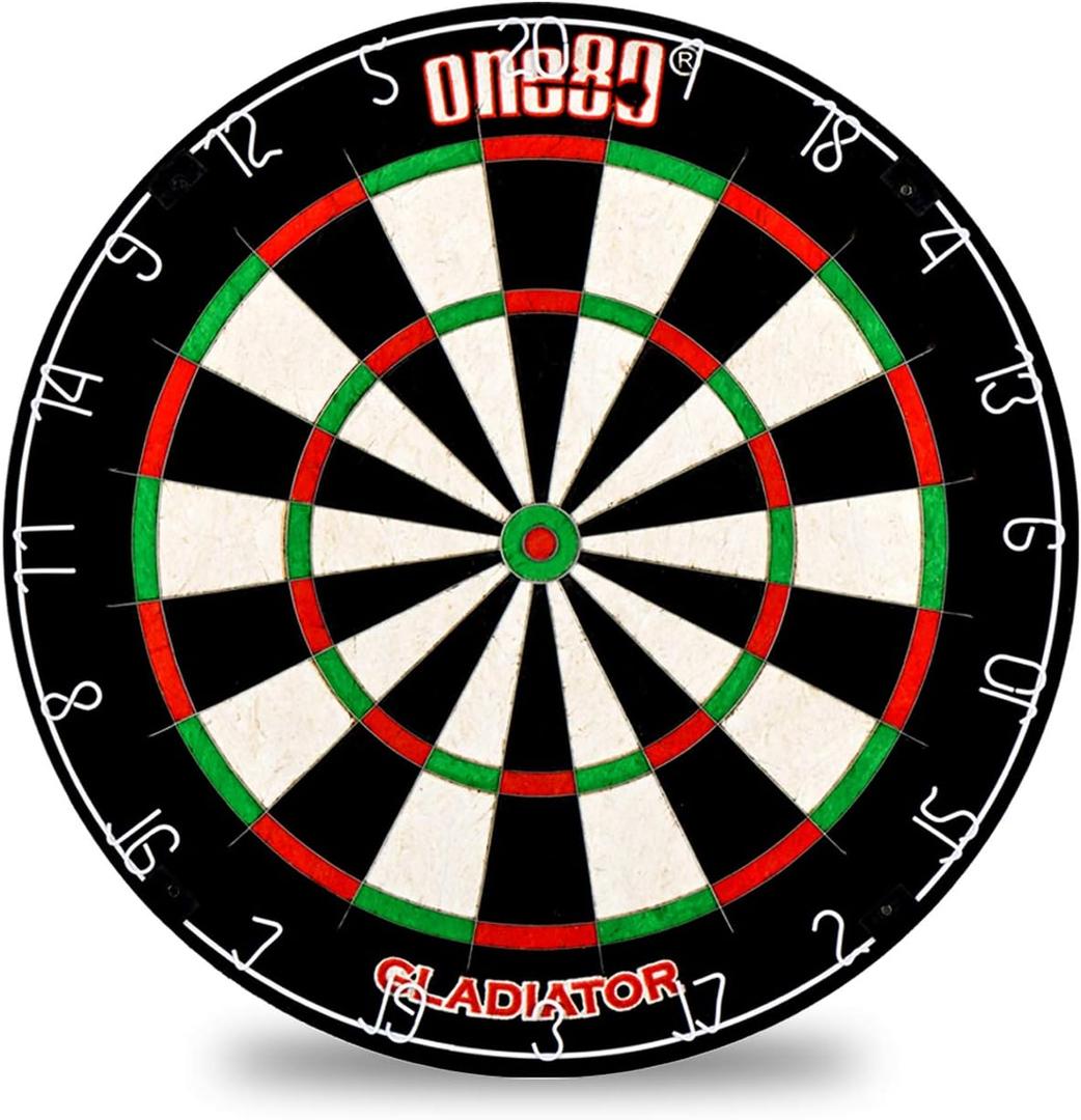 ONE80 Gladiator Dartboard with Top-Grade African Sisal and Sword Edge Staple Free Wire Spider for Maximum Scoring Potential and Less Bounce Outs