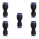 zjxed 1/4" OD x 1/8" OD Pneumatic quick Connector Push to Connect fittings Straight reducer Union/Coupler (Pack of 5)