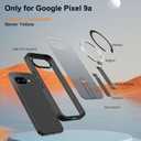 Magnetic for Google Pixel 9a Case with Stand (Compatible with MagSafe)(Military Grade Drop Protection) Slim Translucent Matte Shockproof with Invisible Kickstand Phone Case, Black