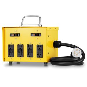 30A 125/250V Twist-Lock Temporary Power Distribution Box, 8 x 20A GFCI Outlets, OSHA/NEC Compliant, ETL Listed, Durable 1.5M 10/4 Stow Cable