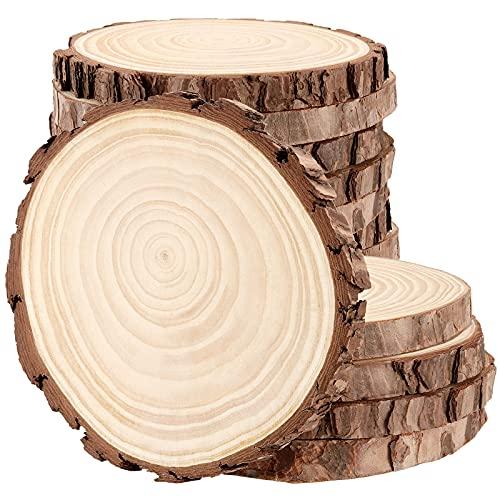 Amazon.com: FUNSUEI 12 PCS 6-7 Inches Unfinished Natural Wood Slices, Natural Wood Coasters with Bark, Wooden Circles for DIY Arts and Christmas Ornaments,Wedding