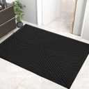 Sturdy Front Door Mat, Absorbent Muddy Dirt Resist Welcome Door Mats Outdoor Indoor, Stain and Fade Resistant, Non-Slip Backing Entry Mat Low Profile Doormat for Entryway, 60x36, Black (3' x 5' (Rectangular))