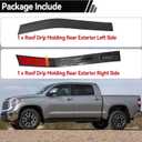 75553-0C030 75554-0C030 Roof Drip Molding Compatible with Toyota Tundra Crewmax 2007-2021 4 Full Doors (NOT FIT for Double CAB), Roof Drip Molding Rear Exterior Left & Right Side