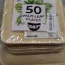 Palm Leaf Plate Bamboo Paper Plates Disposable 10 Inch & 7 Inch Bulk Party Pack Eco Compostable Biodegradable Wooden Plate Best Alternative To Plastic Paper Plates (50 pc)