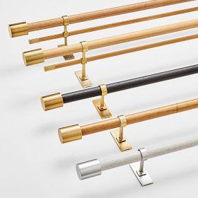Shower Curtain Drapery Rod 28in each Rod (White and Gold)