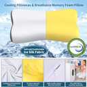 Cervical Neck Pillow for Pain Relief, Contour Memory Foam Pillows for Sleeping, Ergonomic Pillow Orthopedic Cooling Pillow Bed Pillow Neck Support for Side Back Stomach Sleepers (White & Grey)