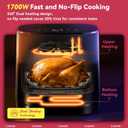 Air Fryer 14-in-1 with Viewing Window, 6Qt Large Capacity, 392 Max Crisp, Airfryer No Filping Dual Heating, Bake, Roast, Dehydrate, Reheat, 1700W Fast Even Easy Meals, Nonstick Dishwasher Safe Basket