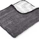 The Rag Company Gauntlet Car Drying Towel - 70/30 Korean Microfiber, Dries Faster Without Scratching, 900gsm, 30x36 inches, Ice Grey/Grey, Pack of 1