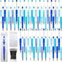 150 Pieces DIY Beadable Pen Kit  50 Plastic Ballpoint Pens with Refills & Bags  School Supplies, Office Accessories & Decorative Items for Students & Teachers (Blue)