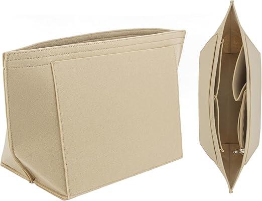Muka Purse Organizer Insert for Handbags, Felt Bag Organizer for Tote & Purse, women's handbag organizers with 8 Pockets, Color: Beige