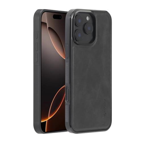 molzar GripBig Series for iPhone 16 Pro Max Case, Built-in Metal Plate for Magnetic Mount, Works with Qi-Certified Chargers, Compatible with iPhone 16 Pro Max, Black/Black