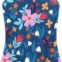 Girls One Piece Swimsuits Summer UPF 50+ Quick Dry Beach Bathing Suit Cross Shoulder Strap Swimwear 140