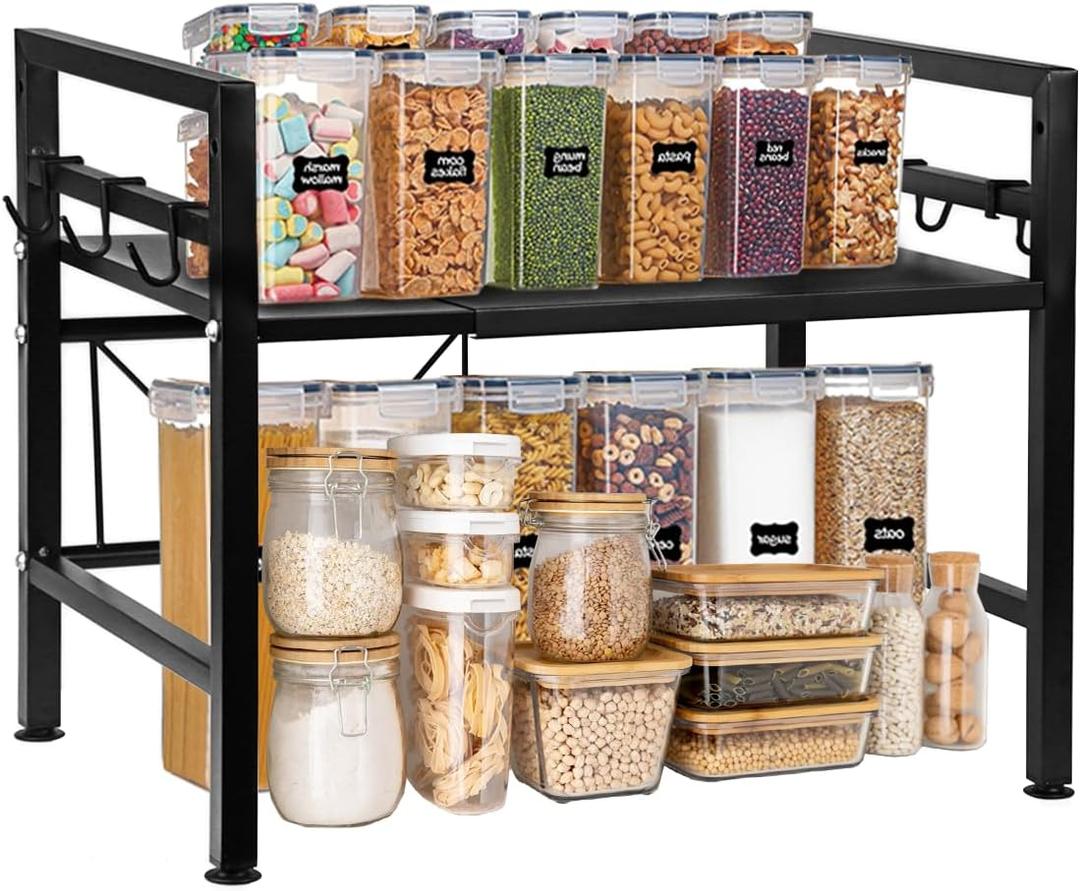 Kitchen Countertop Shelf Organizer, Expandable Microwave Shelf Stand for Counter,Cabinet Shelf Organizer for Pantry Kitchen Cabinet