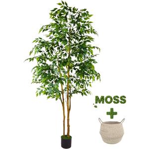 Warmplants Artificial Ficus Tree 7ft Fake Floor Plant with Woven Basket
83” Tall Faux Plant, Artificial Green Ficus Trees for Indoor Outdoor Home Garden Office House Livingroom Decor