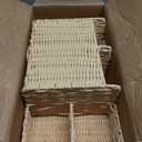 Diaper Caddy Organizer, Hand Rattan Nursery Storage Basket for Baby Essentials, Baby Changing Table Organizer Perfect Nursery Assistant (Natural Light Woven - Style 2, L)